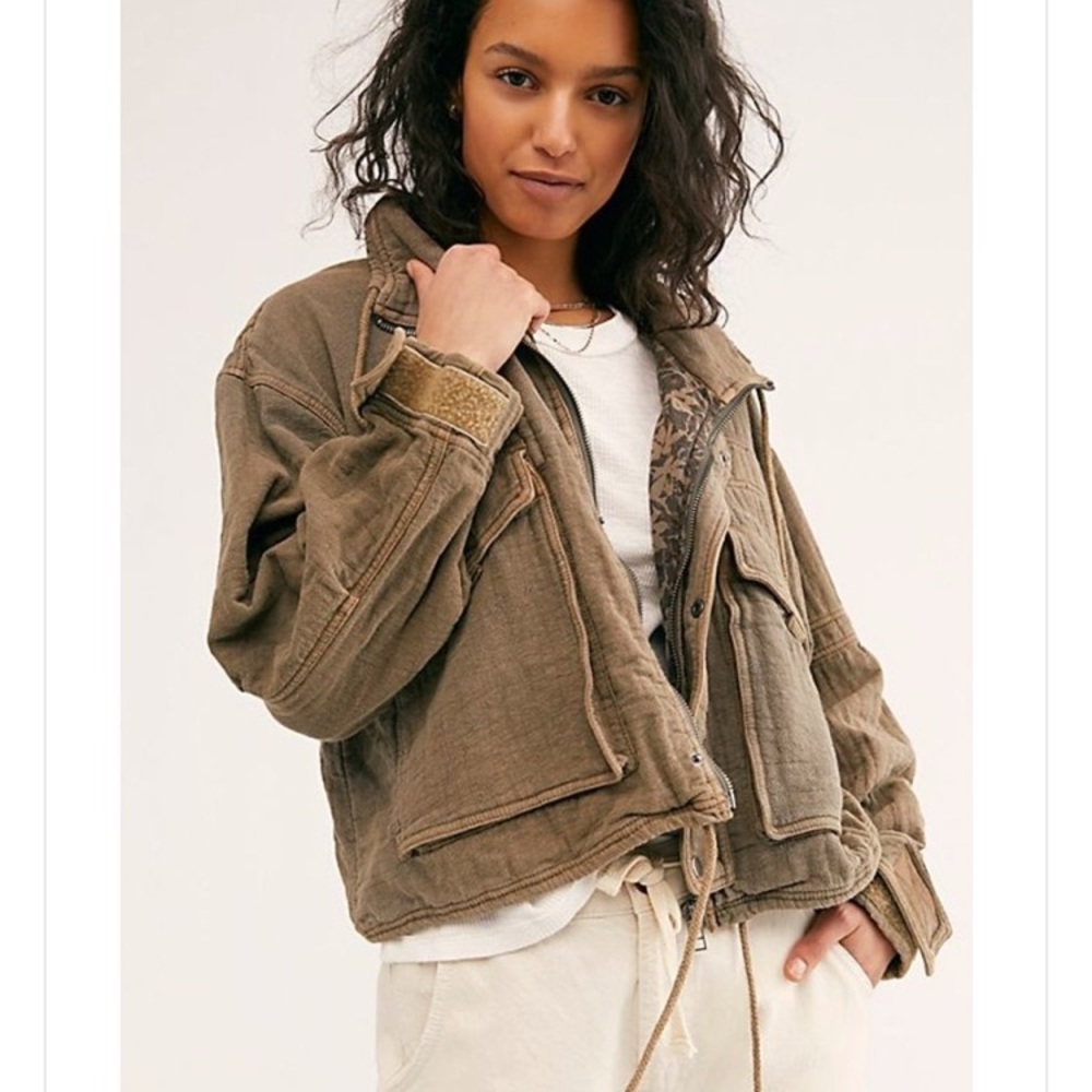 Free People Eyes On You Army Green Surplus Jacket - Picture 5 of 12